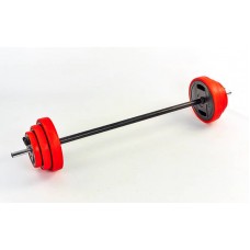Штанга для фитнеса и аэробики фитнеа памп SP-Sport FI-30300 длина-1,3м 25мм 20кг красный