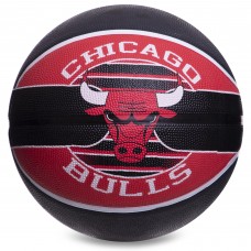 М'яч баскетбольний гумовий SPALDING NBA Team CHICAGO BULLS 83503Z №7 чорний-червоний