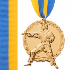 Медаль спортивна зі стрічкою SP-Sport Карате C-4338 золото, срібло, бронза