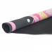 Коврик для йоги круглый замшевый каучуковый с принтом Record FI-6218-1-C диаметр-1,5м 3мм черный-розовый