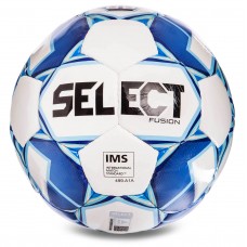 М'яч футбольний SELECT FUSION IMS №5 білий-блакитний
