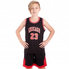 Форма баскетбольна дитяча NB-Sport NBA CHICAGO 23 BA-0929 M-2XL чорний-червоний