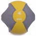 М'яч медичний медбол з двома ручками Zelart FI-2619-4 4кг сірий-жовтий