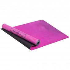 Коврик для йоги Замшевый Record FI-5662-36 размер 1,83мx0,61мx3мм голубой-розовый с принтом "Я - это любовь"