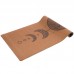 Коврик для йоги пробковый каучуковый с принтом Record FI-7156-9 1,83мx0,61мx4мм коричневый