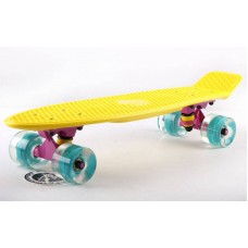 Скейтборд Пенни Penny LED WHEELS FISH SK-405-1 желтый-розовый-синий