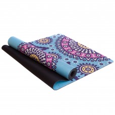 Коврик для йоги Замшевый Record FI-5662-56 размер 1,83мx0,61мx3мм голубой-розовый