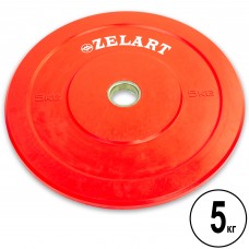 Блины (диски) бамперные для кроссфита Zelart Z-TOP Bumper Plates ТА-5125-5 51мм 5кг красный