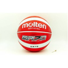 М'яч баскетбольний гумовий MOLTEN BGRX7D-WRW №7 червоний-білий