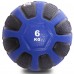 М'яч медичний медбол Zelart Medicine Ball FI-0898-6 6кг чорний-синий