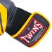 Перчатки боксерские кожаные TWINS FBGV-43Y-BK 10-16 унций черный-желтый