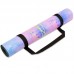 Коврик для йоги Замшевый Record FI-5662-33 размер 1,83мx0,61мx3мм розовый-голубой с цветочным принтом