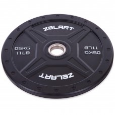 Диски (блини) бамперні для кросфіту Zelart Bumper Plates TA-2258-5 51мм 5кг чорний