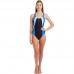 Купальник спортивний для плавання суцільний жіночий ARENA SCRIBBLE B V NECK AR2A768-58 30-40-USA чорний-синій-білий