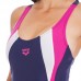 Купальник спортивний для плавання суцільний жіночий ARENA SCRIBBLE B V NECK AR2A768-79 30-40-USA темно-синій-рожевий