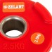 Диски для штанги поліуретанові Zelart TA-5336-50-2,5 50мм 2,5кг червоний