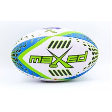 М'яч для регбі SP-Sport MAXED №5 білий-синій-салатовий