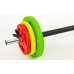 Штанга для фитнеса и аэробики фитнеа памп SP-Sport BP3031 длина-1,4м 28мм 20кг красный-зеленый-желтый