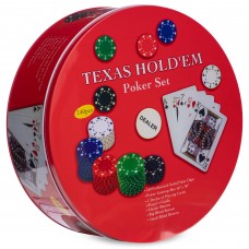 Набір для покеру в круглій металевій коробці на 240 фішок SP-Sport IG-6616