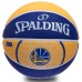 Мяч баскетбольный резиновый SPALDING NBA Team WARRIORS83304Z №7 синий-желтый
