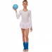 Купальник для танцев и гимнастики с длинным рукавом и юбкой Lingo CO-9013-NW XS-XL белый