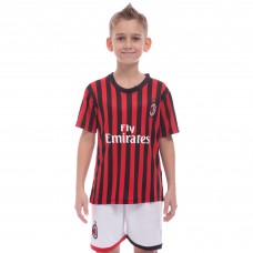 Форма футбольна дитяча AC MILAN домашня 2020 SP-Planeta CO-0977 6-14 років червоний-чорний-білий