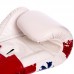 Боксерські рукавиці шкіряні FAIRTEX BGV1-THAI THAI PRINT 10-14 унцій білий-синій-червоний