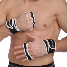 Перчатки атлетичні для силових вправ і фітнесу з фіксатором зап'ястя Zelart ZG-3616 розмір S-XXL чорний-білий
