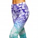 Лосины для фитнеса и йоги с принтом Lingo Лотос BK77 S-XL фиолетовый-голубой