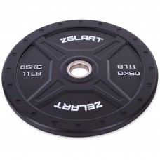 Бамперні диски гумові Bumper Plates Zelart TA-2258-5 50,4мм 5кг чорний