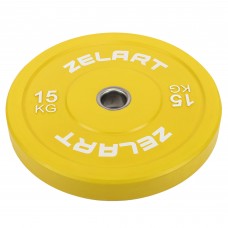 Бамперні диски гумові Zelart TA-7797-15 50.6±0.2мм 15кг жовтий