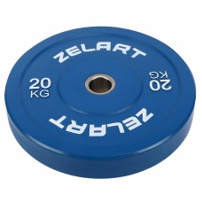 Бамперні диски гумові Zelart TA-7797-20 50.6±0.2мм 20кг синій