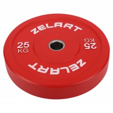 Бамперні диски гумові Zelart TA-7797-25 50.6±0.2мм 25кг червоний