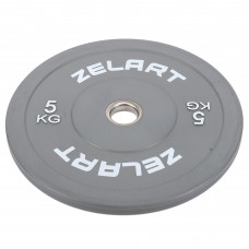 Бамперні диски гумові Zelart TA-7797-5 50.6±0.2мм 5кг сірий