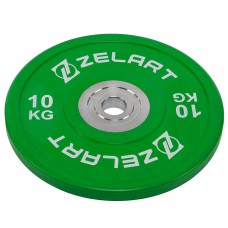 Бамперні диски гумові Zelart TA-7798-10 50.6±0.2мм 10кг зелений