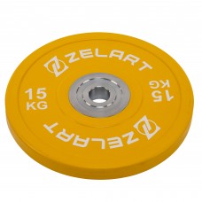 Бамперні диски гумові Zelart TA-7798-15 50.6±0.2мм 15кг жовтий