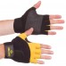 Перчатки для тяжелой атлетики кожаные Zelart Gel Tech BC-3611 M-XL черный-желтый