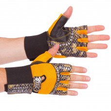 Перчатки для тяжелой атлетики кожаные VELO VL-3226 S-XL желтый-черный