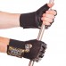 Перчатки для тяжелой атлетики кожаные VELO VL-3235 S-XL черный-белый-желтый