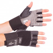 Перчатки для тяжелой атлетики кожаные VELO VL-8114 S-XL черный-серый