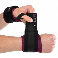 Бинти кистьові для жиму STRENGTH WRIST WRAPS EZOUS C-05 2шт чорний-фіолетовий