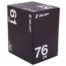 Бокс пліометричний тумба для кросфіту Пліобокс Anti-slip Plyo box Record TA-3275 1шт 51-61-76см чорний