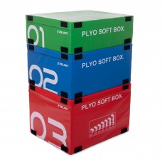Бокс пліометричний тумба для кросфіту Пліобокс набір 3 боксу Plyo boxes Zelart FI-3634 3шт 90х75х30/45/60см зелений, синій, червоний