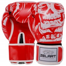 Боксерські рукавиці Zelart SKULL BO-5493 8-12 унцій кольори в асортименті