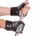 Перчатки для тяжелой атлетики кожаные VELO VL-8121 размер S-XL серый-черный