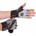 Перчатки для тяжелой атлетики кожаные VELO VL-8121 размер S-XL серый-черный
