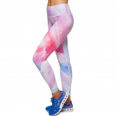 Лосины для фитнеса и йоги с принтом Domino YH67 S-L белый-розовый-голубой