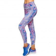 Лосины для фитнеса и йоги с принтом Domino YH83 S-L синий-розовый