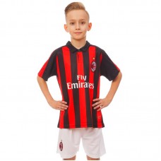 Форма футбольна дитяча AC MILAN домашня 2019 SP-Planeta CO-8039 6-14 років червоний-чорний