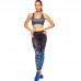 Лосины для фитнеса и йоги с принтом Domino Butterfly 1630-1 S-L темно-синий-голубой